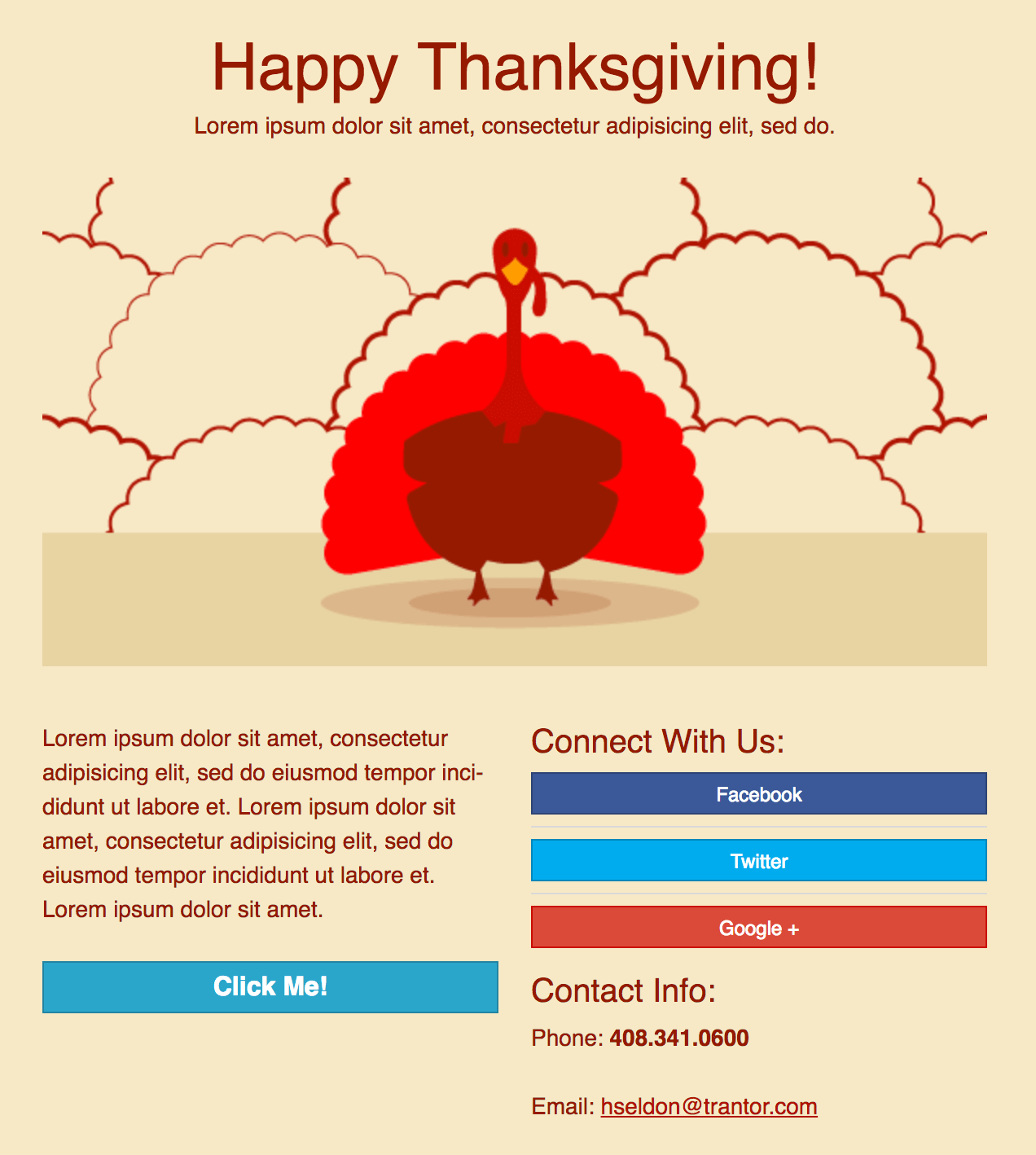 Thanksgiving Day Email Template
